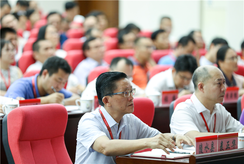 县委书记麦正华，县委副书记、县长李锋，县人大常委会主任张隆挺，县政协主席李善忠等县四套班子领导参加分会场会议 (1).jpg