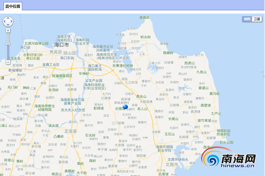 海口市美兰区于今日07时40分发生1.6级地震 未造成影响
