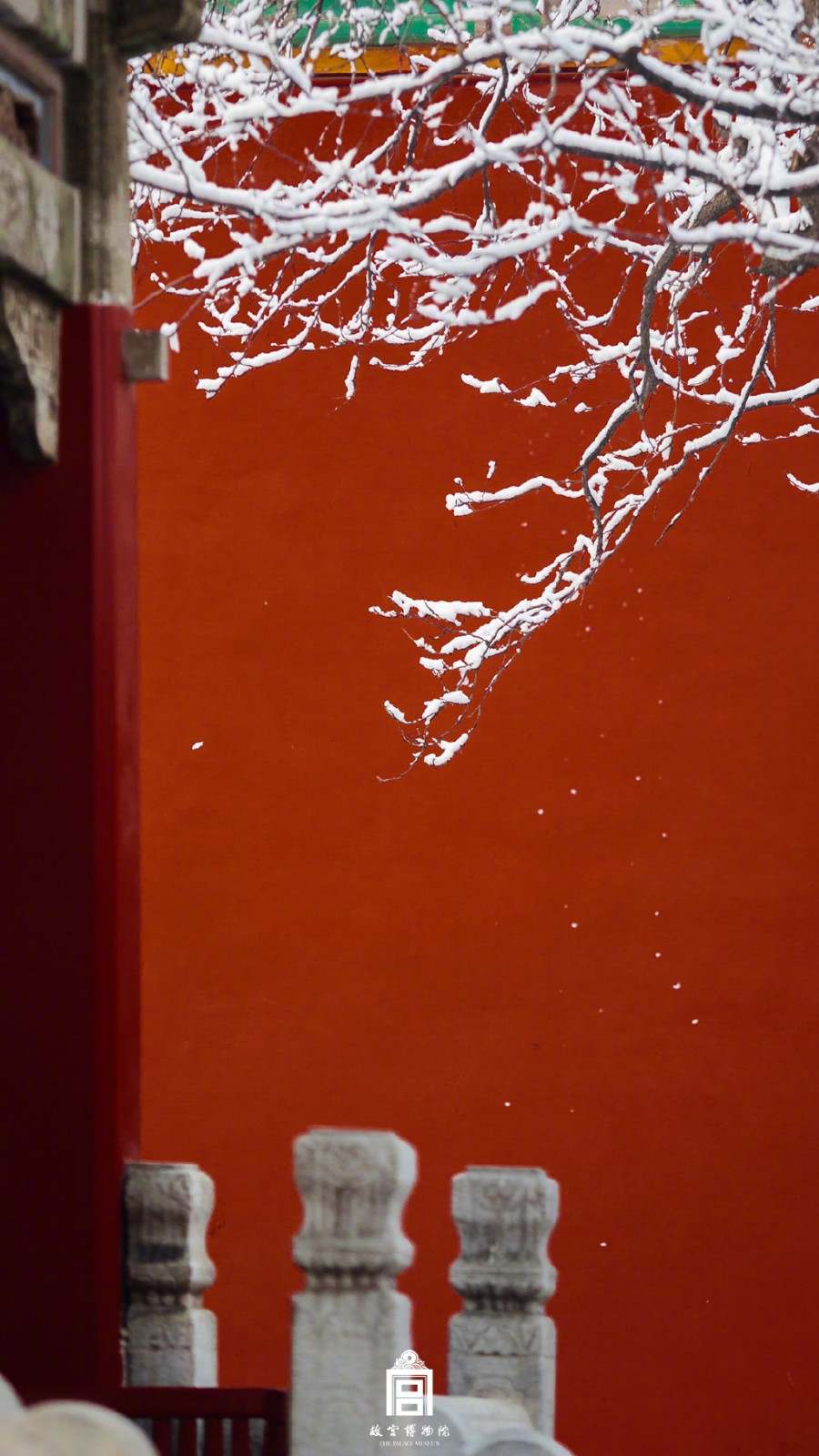 故宫的红墙积上了厚厚的雪,掩盖了北京的现代气息,多了一份古典的