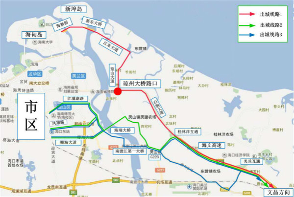 海口出城至文昌绕行路线图片